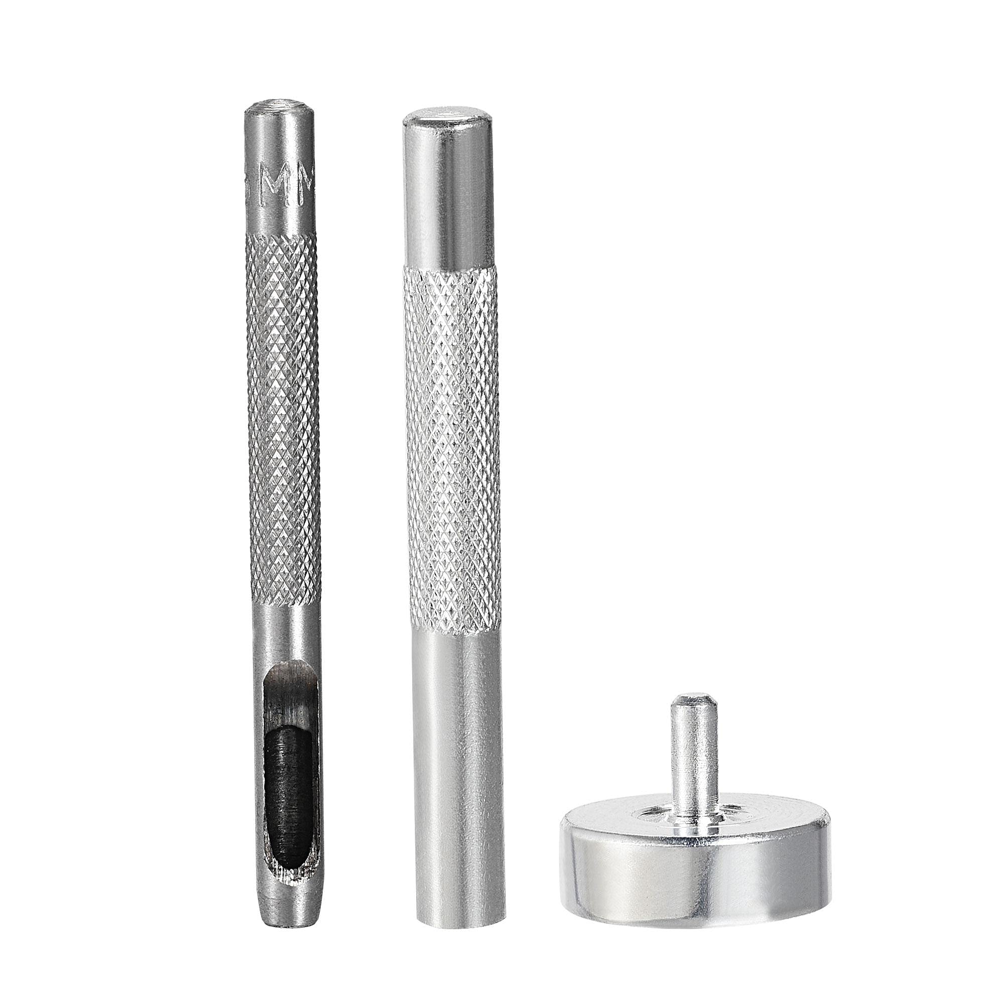 sourcing map Eyelet Hole Punch Die Tool, 5mm 3/16" Hole Hollow Punch and Grommet Setter