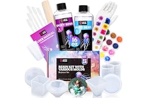LET'S RESIN Epoxy Resin Kits and Molds Complete Set, 16oz Resin Art Kit with Silicone Molds, Pigment, Dried Flowers, Crafts for Adults, Beginners, Art Supplies for DIY Lovers, DIY Gift for Women