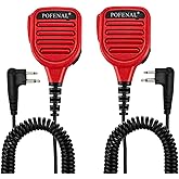 POFENAL Waterproof 2 Pin Mic for Motorola Radios R2 BPR40D BPR40 CP100D CP200D CP200 CP185 CLS1410 CLS1110 DLR1060 RDU4100 RDU4160D RMU2040 RMU2080D CLS DTR RDU RMU 2 Pairs