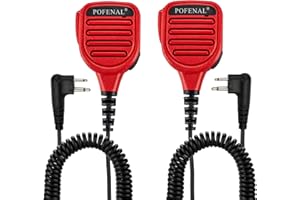 POFENAL Waterproof 2 Pin Mic for Motorola Radios R2 BPR40D BPR40 CP100D CP200D CP200 CP185 CLS1410 CLS1110 DLR1060 RDU4100 RDU4160D RMU2040 RMU2080D CLS DTR RDU RMU 2 Pairs