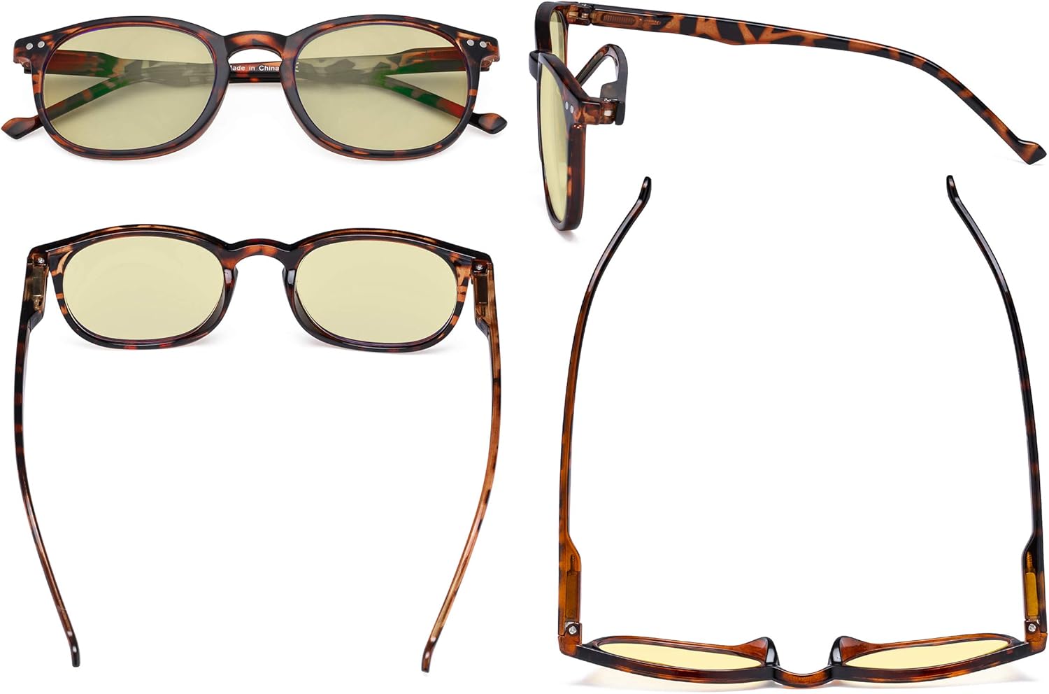 Eyekepper Retro Blue Light Glasses Women Men - Blocking Ray Screen Glare Computer Eyeglasses with Yellow Filter Lens - Tortoise - Image 4
