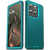 LeYi for Motorola-Edge-2025 Casee: Moto Edge 2025 Case Heavy Duty 3 in 1 Rugged Cover, Military Grade Shockproof Cell Phone Android Funda para Motorola Edge 2025, Teal Blue