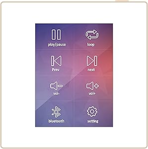 HELMER Bluetooth Amplifier in Wall, Home Stereo Audio System with 2.8 Inches Touch Screen, White, BM212