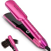 Terviiix Flat Iron Hair Straightener, 1-3/4 Inch Wide Plate, Ceramic & Tourmaline for Smooth, Salon-Grade One-Swipe Results | Gently Straightens Thick, Curly, Black & Natural Hair, Professional Heat