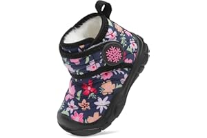 FEETCITY Baby Winter Warm Shoes Cozy Fleece Snow Boots Boys Girls Infant First Walking Shoes Water Resistance Booties
