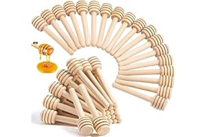 Wood Honey Dipper Sticks - Searea 50Pcs 3Inch Wooden Honey Dipper Stick Wooden Syrup Dippers Honeycomb Sticks Perfect for Dri