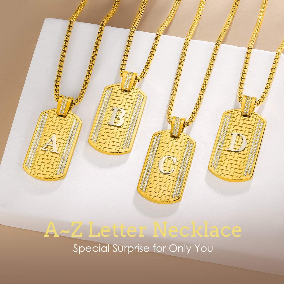 ETEVON Initial Necklace for Men Capital Letter E Pendant Gold Plated Golden Chain A-Z Personalized Hip Pop Anniversary Father's Day Birthday Graduation Jewelry Gift for Men Him Husband Boyfriend Boys: Clothing