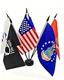 JBSJBS Military Desk Flag Set 12" Solid Pole Deluxe