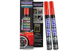 Tire Ink Color Tire Paint Pen - Waterproof Permanent Paint pens for Car Wheels Lettering | Car Wash Safe and Durable | Made in Japan