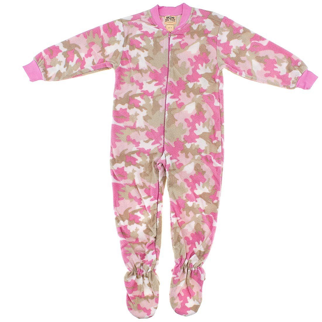 Big Feet Pjs Pink Camouflage Fleece Footed Pajamas for Little Girls' S