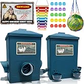 Automatic Port Chicken Feeder and Cup Waterer Set | Chicken Coop Accessories, No Waste Poultry Feeder, 3 Gallon/16 Pounds