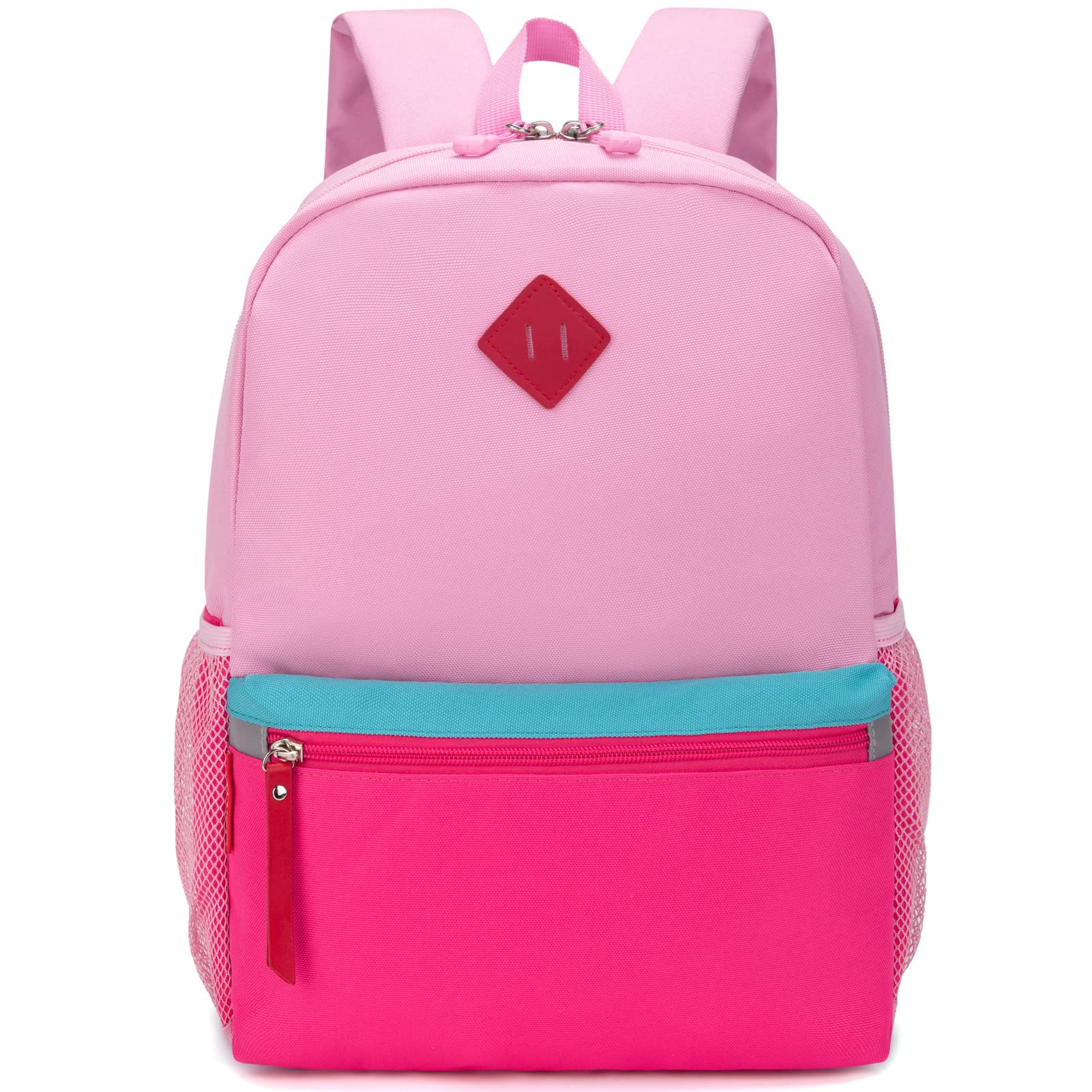 HawLander Little Kids Backpack, Toddler School Bag for Girls Aged 4 5 6 7 Years, with Chest Strap, Pink