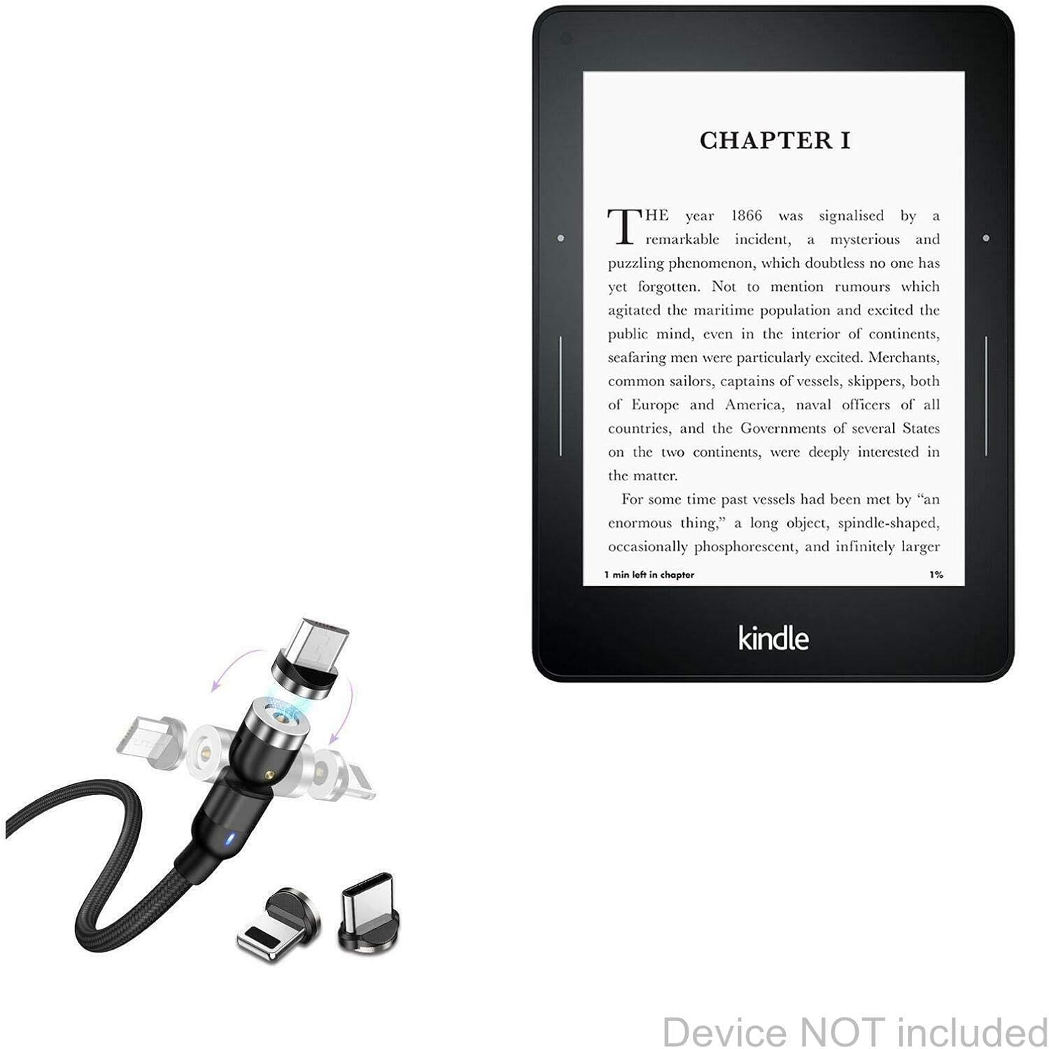 Jet Black Kindle Paperwhite Cable Charging Cable USB TypeC
