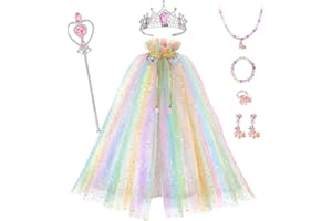 VENSEEN Princess Dress Up Clothes for Girls 3 4 5 6 7 8, Toddler Costume Toys with Cape, Kids Birthday Gift