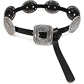 Alavuss Western Concho Belts for Woman Cowgirl Faux Leather Belt for Dresses Jeans Country Concert Nashville Outfits 43"