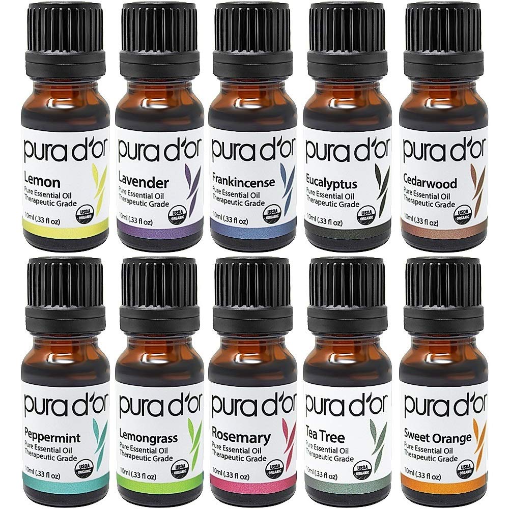 Essential Oils Wood Box 10mL 10Set 100 Pure USDA Organic Therapeutic