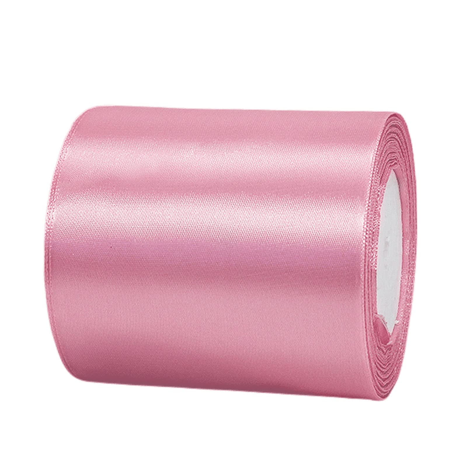 100mm Wide Thick Bean Pink Ribbon for Gift Wrapping,22m 4Inch Large Fabric Satin Ribbon Pink Bow for Gift Wrapping,Ribbons for Crafting,Hair,Bouquets,Wedding Car,Presents,Cake,Christmas Decorations