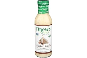DREW'S ALL NATURAL Drew's All-Natural Salad Dressing and 10 Minute Marinade, Roasted Garlic & Peppercorn, 12-Ounce Bottle