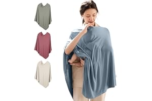 BubblePanda Rayon Made from Bamboo Nursing Cover for Baby Breastfeeding,360° Full Privacy Soft & Breathable Breastfeeding Covers Up for Women,Machine Washable Nursing Shawl,Stretchy Carseat Cover