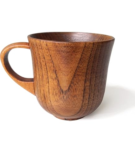 Amazon.com: HomeImpel Handmade Wooden Coffee Cup Tea Cups Drinking Wood Mug  with Handle for Beer/Coffee/Milk (Typ 2) : Home & Kitchen