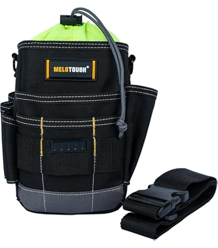 Tool Belt Pouch With Tape Measure Clip - Electrician Nail Organizer For HVAC & Carpentry
