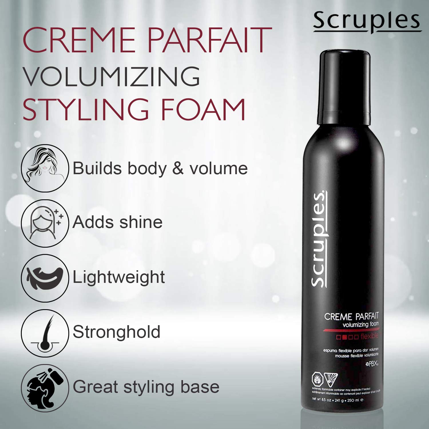 Scruples Creme Parfait Volumizing Foam (8.5 fl oz / 250 ml) – Hair Thickening Mousse for Men & Women – Alcohol Free & Lightweight – Hair Styling Mousse for Fine & Thin Hair (Pack of 1) : Hair Styling Foams : Beauty