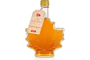 Little Quebec Sugar Shack Canadian Maple Syrup – 500ml Maple Leaf Bottle | Grade A Amber Rich Taste | Excellence Reserve - Go