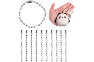 LYSAIMG 80Pcs Ball Chains,10cm Long 2.4mm Diameter,Adjustable Stainless Steel Ball Chains Connector Clasp for Keychains Tags,