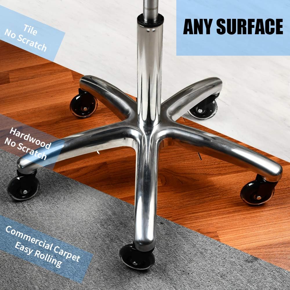 Arglife Office Chair Wheels - Office Chair Wheel Replacement Rubber Chair casters for Hardwood Floors and Carpet (Set of 5) -Universal fit: Furniture & Decor