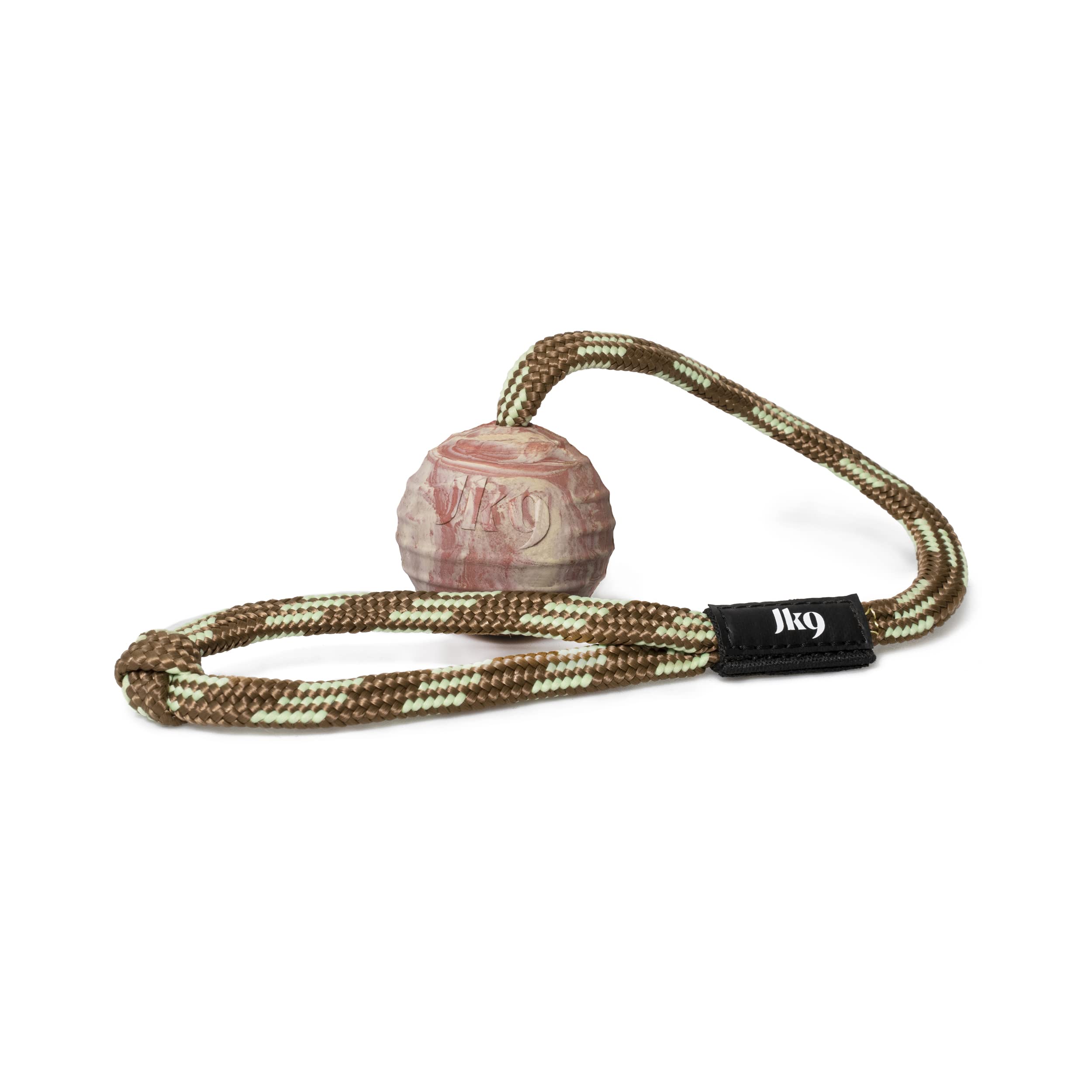 Julius-K9, IDC Natural Rubber Ball with Closable Handle, Horizontally Grooved, 50 mm