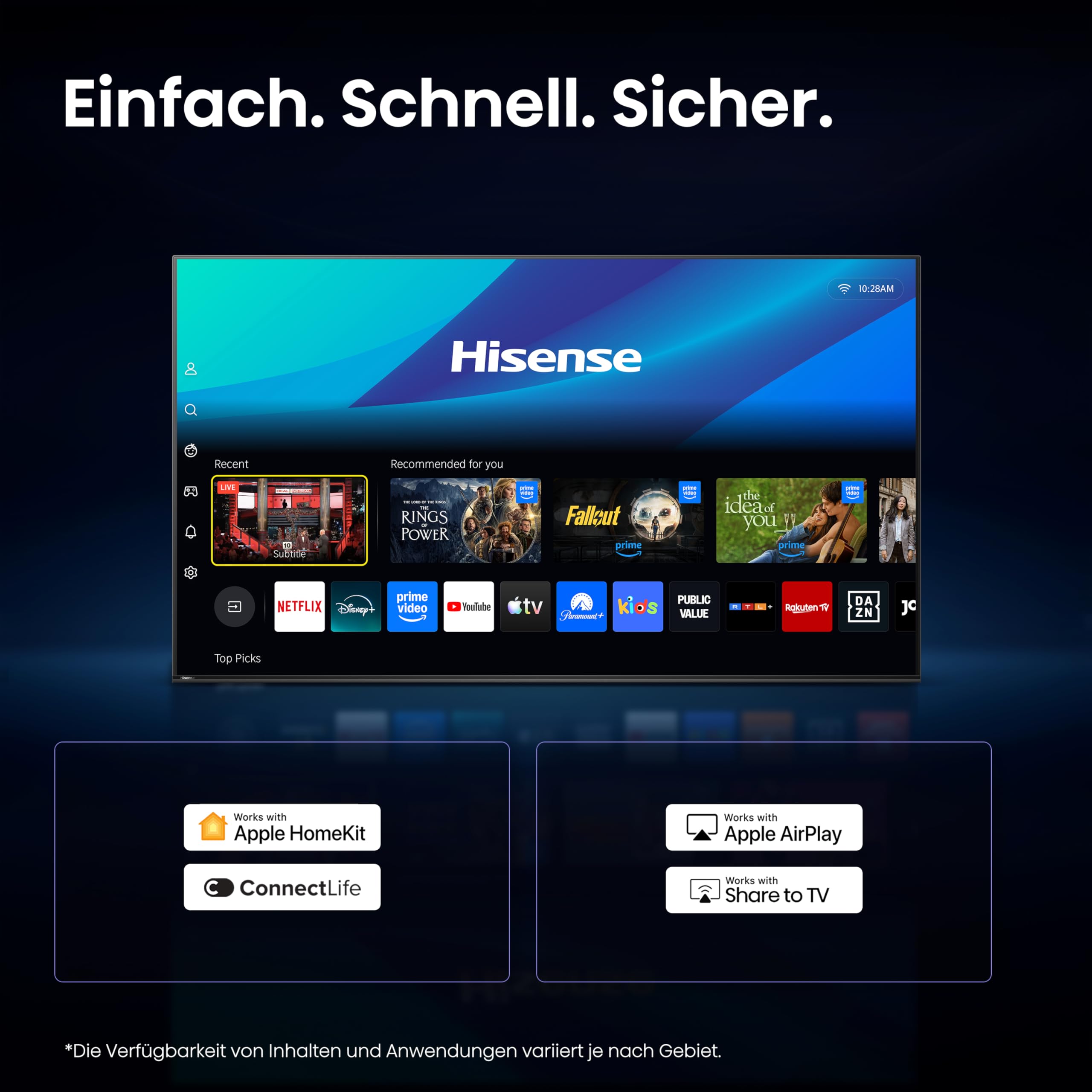Hisense 40E4DS Fernseher 43 Zoll, 4K FHD Smart TV, Hi-View AI Engine, 60Hz Game Mode, Natural Colour Enhancer, Dolby Audio, DTS Virtual: X, Rauschunterdrückung, Airplay [2026] 8