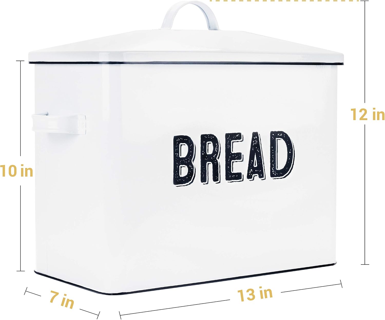 Aesthetic Farmhouse Bread Box For Kitchen Countertop - Extra Large Breadbox Holds 2+ Loaves Of Bread - Perfect Metal Storage Tin To Keep Your Bread, Bagels, Rolls And Buns Fresh For A Long Time: Kitchen & Dining