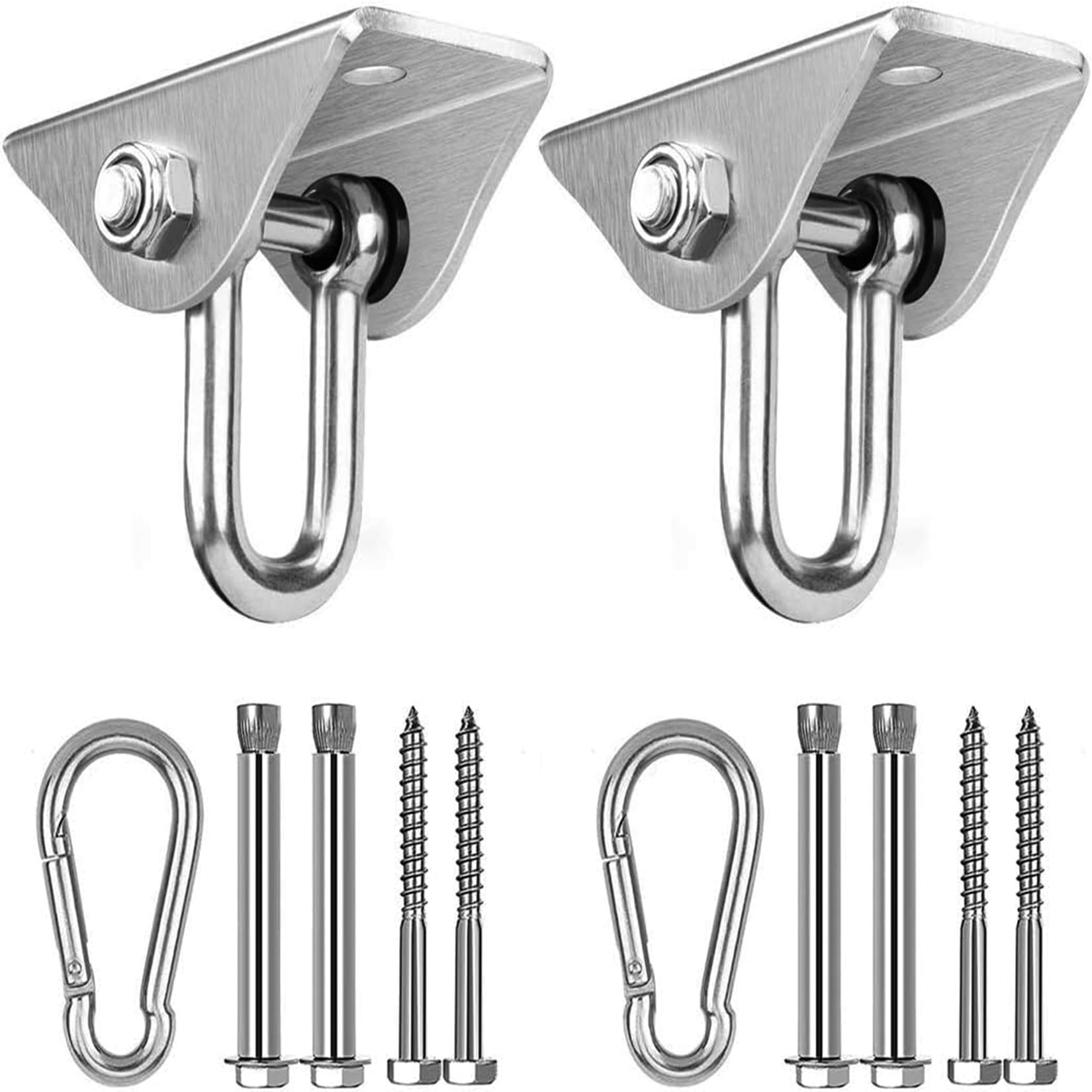 GothicBride Hammock Hooks SUS304 450KG Suspension Hooks 180° Swing Hangers Heavy Duty with Bolt for Concrete Wooden Yoga Boxing Hammock Chair (2 Pieces U-Type)