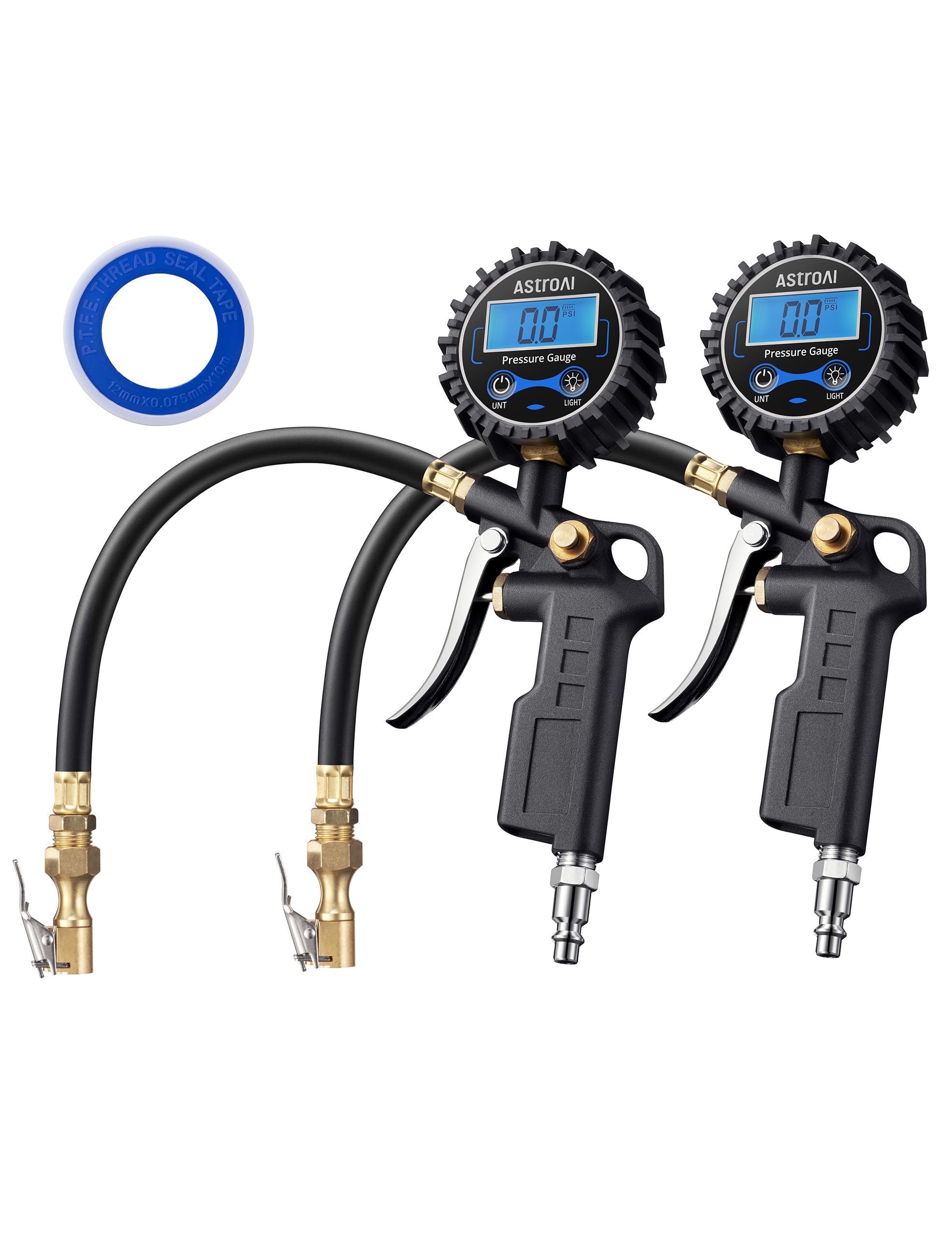 AstroAI Digital Tire Pressure Gauge with Inflator 3-250 PSI Fits 1/4" NPT
