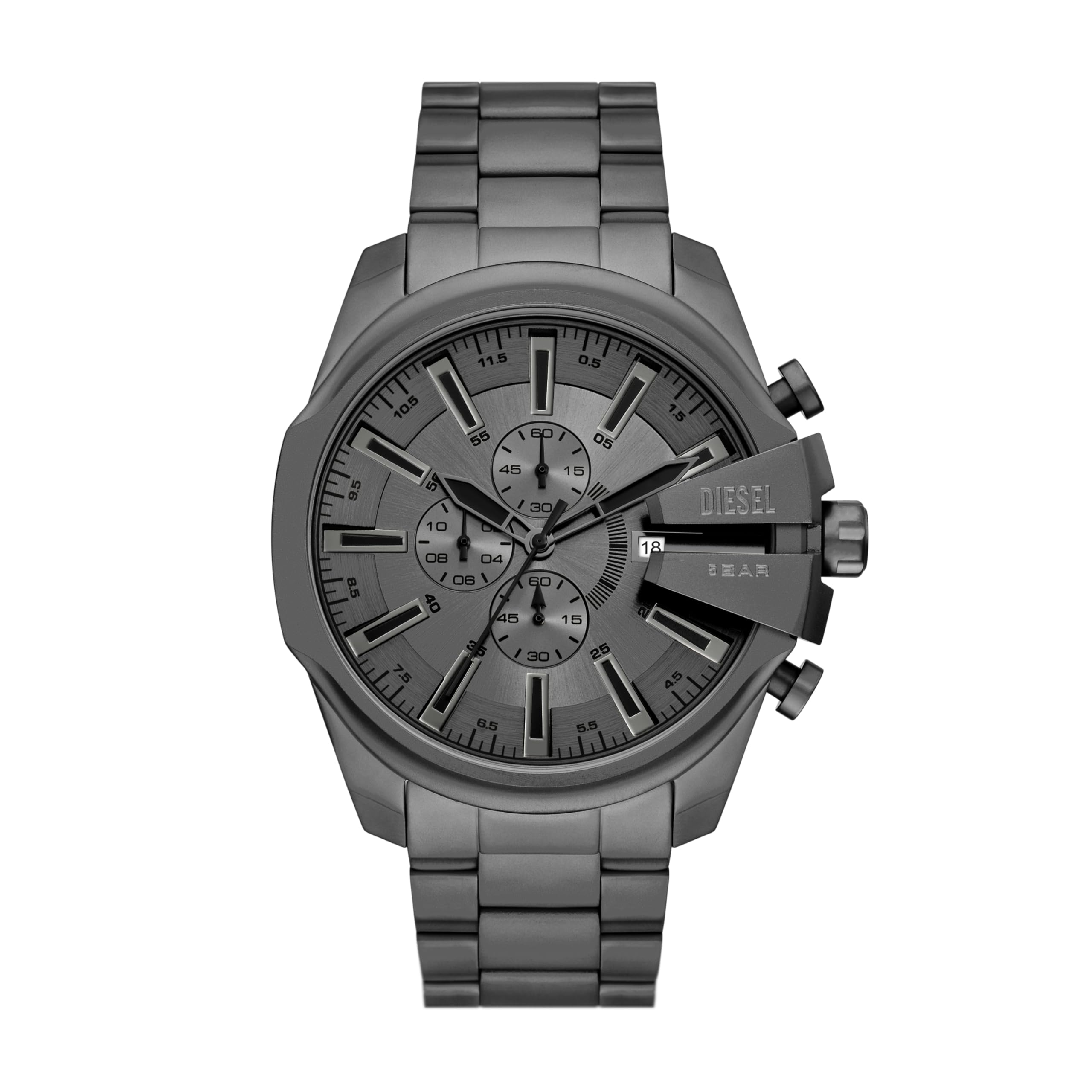 Diesel Men's Mega Chief Slim Chronograph Gray Stainless Steel Watch (Model: DZ4676) Image