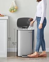 SONGMICS Kitchen Bin 50 L Pedal Soft Close Steel Inner Bucket LTB050E01 view 8