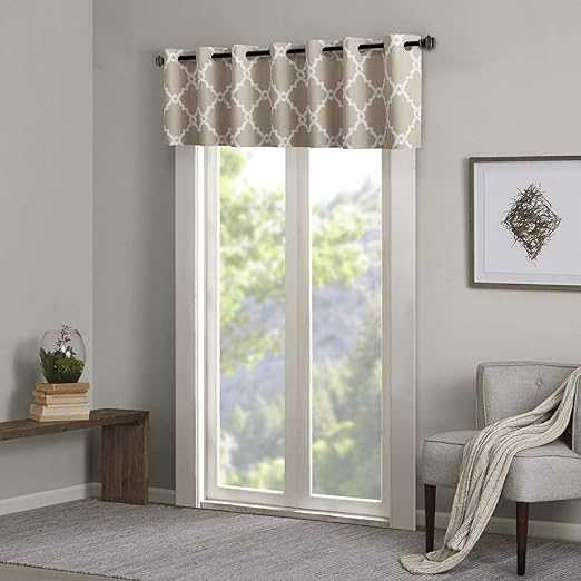 Amazon Com Merritt Printed Taupe Window Valance Geometric