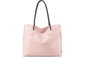 Milan Chiva Tote Bag for Women with Zipper Large Ostrich Vegan Leather Shoulder Purses and Handbags