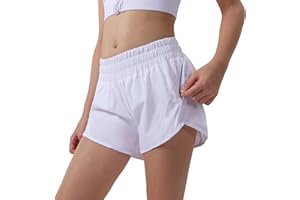 Aurefin Girls Athletic Shorts, Quick Dry Running Shorts for Kids Teen Girls Active Sports Track Shorts with Zip Pocket Liner