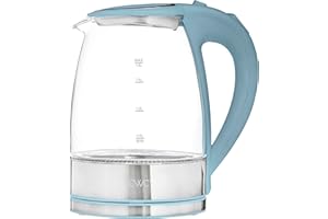 COOK WITH COLOR Electric Tea Kettle, 1.8L Cordless Hot Water Boiler, 1200W Rapid Boil, Auto Shutoff & Boil Dry Protection, BPA-Free, Sleek Countertop Design, Slate Blue