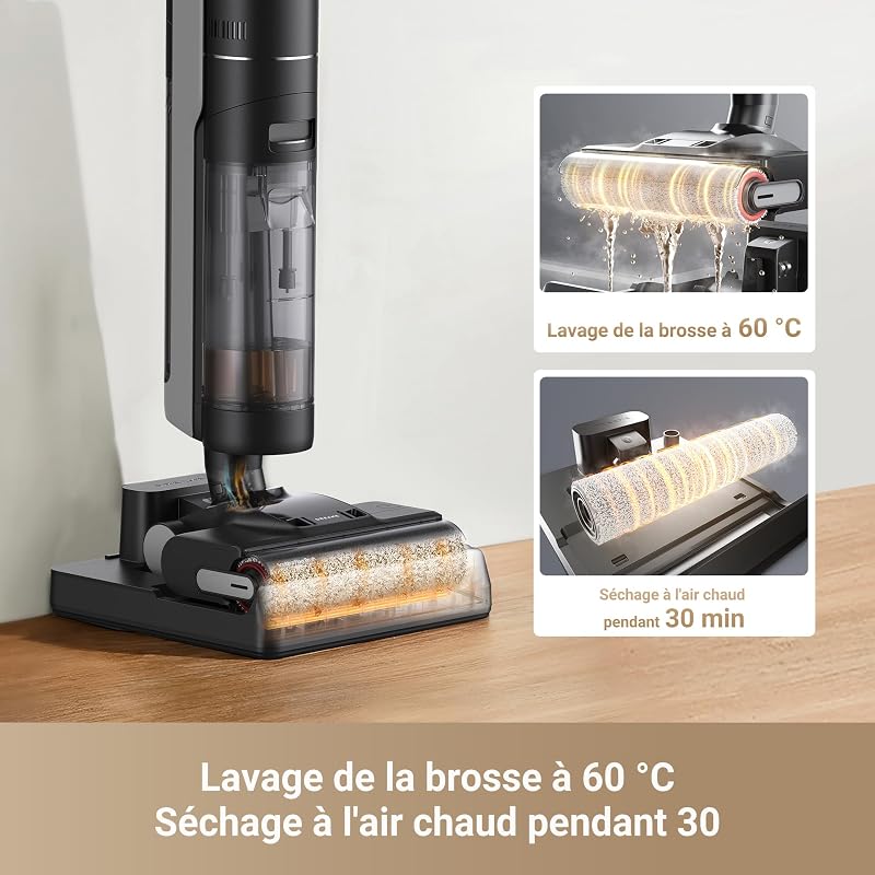 H12 Pro Ultra Aspirateur Laveur, Aspiration 16 000Pa, Lavage 60 °C