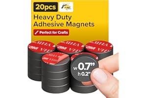 X-BET MAGNET X-Bet Strong Magnets with Adhesive Backing - Round Heavy Duty Adhesive Magnets for Crafts, Fridge Magnets - Sticky Magnets Self Adhesive Perfect Craft Magnet, Refrigerator Magnets, 0.7 inch 20pcs