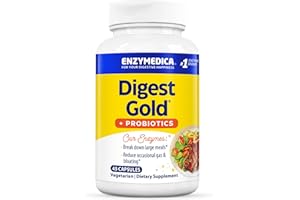 Enzymedica Digest Gold + Probiotics, 2-in-1 Formula for Gut Health, Digestive Enzymes & 1 Billion Active Probiotic Cultures, 45 Count (FFP)