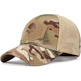 RUINUO Skull Mesh Baseball Cap Trucker Hat Tactical Operator Caps Outdoor Breath Sun Hats