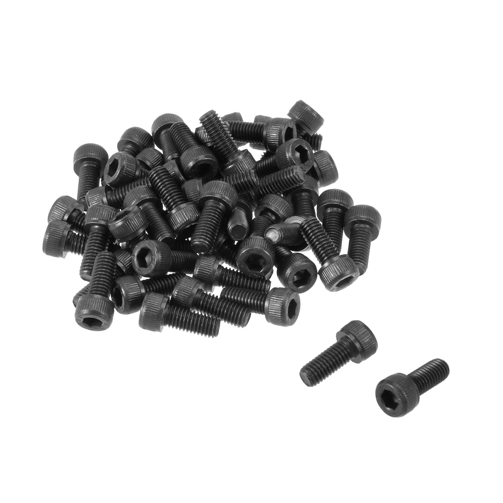 TOP-VIGOR 50Pcs Hexagon Socket Head Cap Screws, M5 x 12mm 12.9 Alloy Steel Replacement Machine Fastener Screws, Fully Thread for Bicycle Motorcycle Repair, Professionals Landlords Repairmen, Black