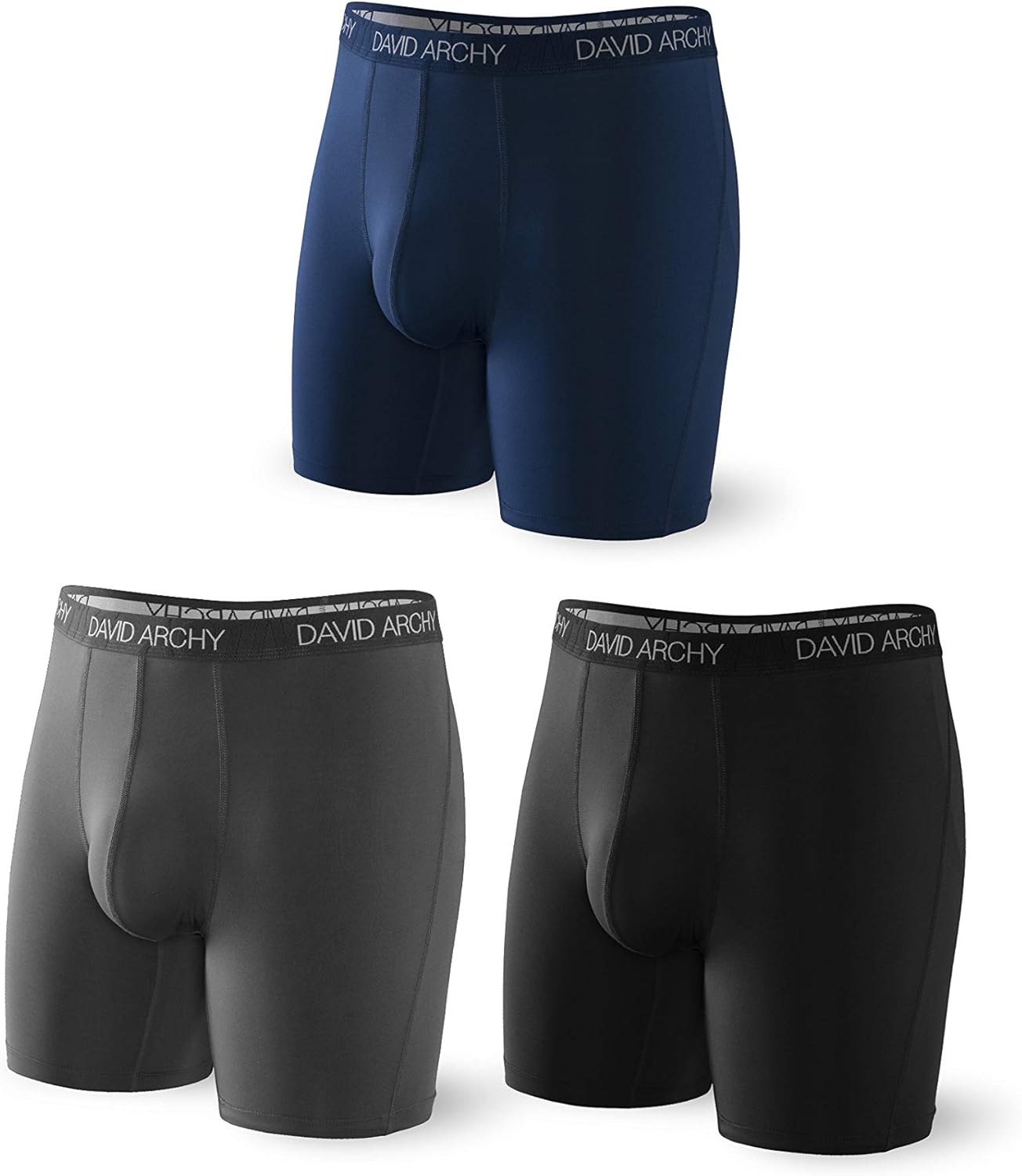 DAVID ARCHY 3 Pack Men's Ultra Soft Mesh Quick Dry Sports Underwear Breathable Boxer Briefs: Clothing