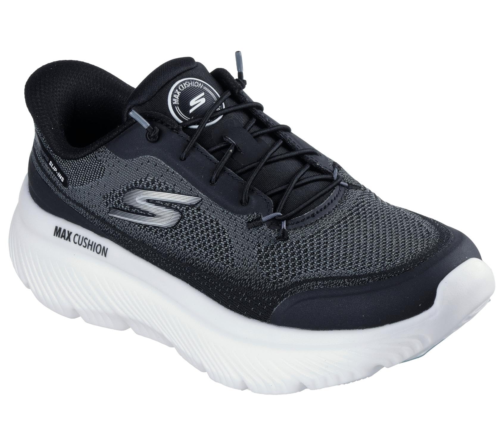 Skechers Women’s Go Walk Max Cushioning Hyper Burst Nikita Hands Free Slip-Ins Sneaker, Black/White, 13