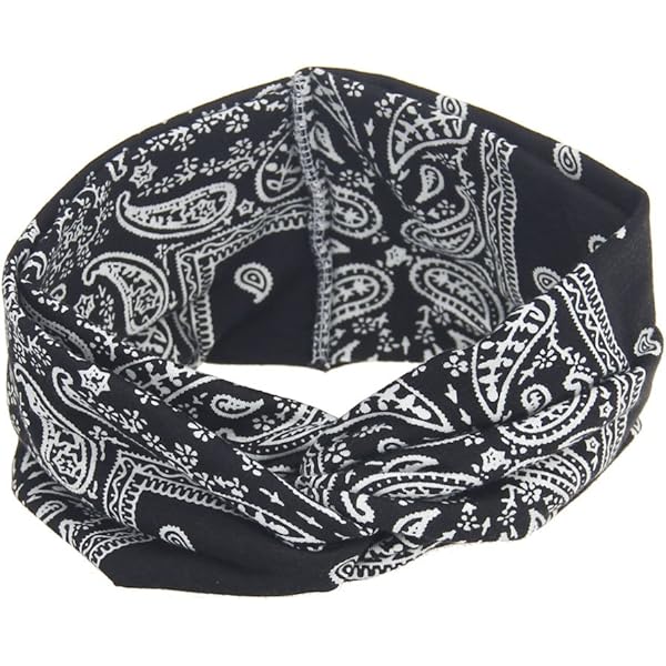 Amazon.com : Lux Accessories Black Soft Bandana Print Knot Front