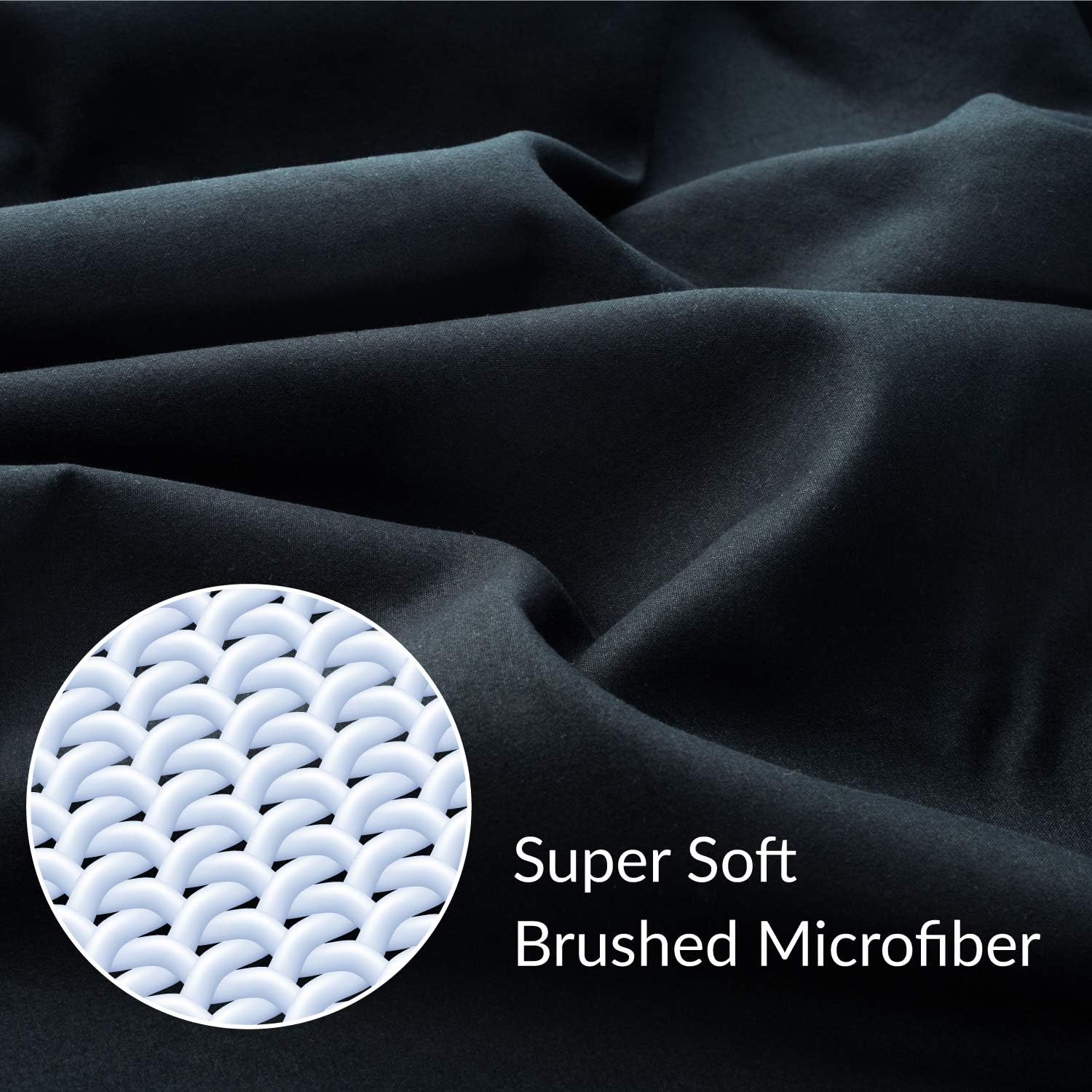 Bedsure Black Sheets Full Size - Soft 1800 Bedding Microfiber Sheets Full Size Bed, 4 Pieces Full Bed Sheets: Kitchen & Dining