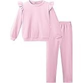 Arshiner Toddler Girls Clothes 2 Piece Outfits Ruffle Trim Long Sleeve Pullover Sweatshirts and Leggings Fall Clothing Sets